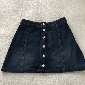 Dark wash denim skirt